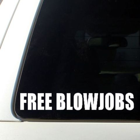 4 FREE BLOWJOBS Vinyl Decal Sticker Car Window Wall Bumper Funny Joke Prank Gay