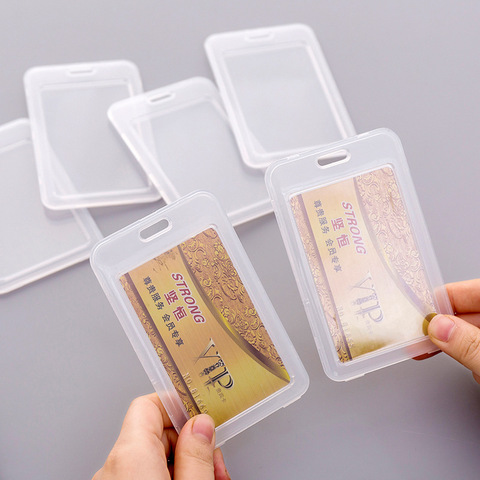 Simple Transparent Plastic Card Holder Keyring Sleeve Set Bank Card ID Card  Bus Card holder Case Bag Cover - Price history & Review, AliExpress Seller  - Yanitek Store