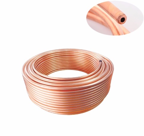 1M/LOT HIGH QUALITY Outer Dia.3/4/5/6/8MM & Thickness0.5/1/1.5MM Soft copper tube metal hose air conditioner pipe ► Photo 1/1