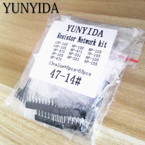 65pcs=13value*5pcs Resistor Network Array kit  Assortment set 9A103 9A102 9A472 9A221 9A331 9A471 7A103 5A103 6A103 8A103 10A103 ► Photo 1/3