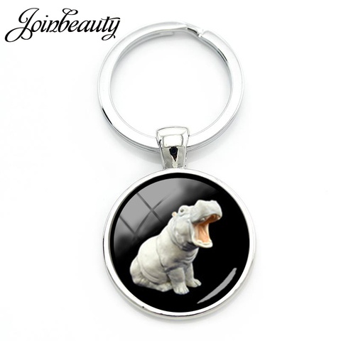 JOINBEAUTY  Exquisite Popular Hippo Key Chain Steampunk Hippopotamus Keychain Original Design Animal Jewelry Gift KC423 ► Photo 1/5