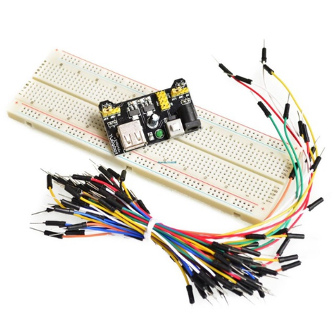 3.3V/5V MB102 Breadboard power module MB-102 830 points Solderless Prototype Bread board kit 65 Flexible jumper wires ► Photo 1/4