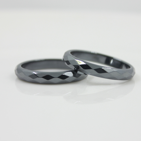 Fashion Grade AAA Quality 4 mm Width Faceted Hematite Rings (1 Piece)  HR1001 ► Photo 1/6