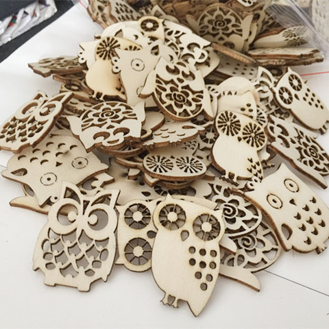 10 Pcs Wooden Embellishment Hollow Cutout Owl Shapes Crafts for Card Making Scrapbooking DIY Wood Art Wedding Decorations ► Photo 1/5