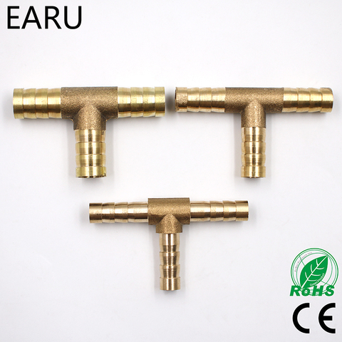 6-16mm Brass Y Piece 3 Way Fuel Hose Joiner Connector For Air Oil Gas