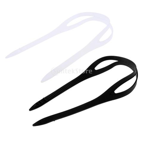 2 Pcs Black+Clear Universal Swimming Goggles Swim Glasses Eyewear Silicone Strap Head Band Replacement Spare Accessories ► Photo 1/6