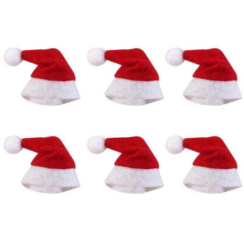 30pcs Mini Christmas Hat Santa Claus Hat Xmas Lollipop Hat Mini Wedding Gift Creative Caps Christmas Tree Ornament Decor ► Photo 1/6