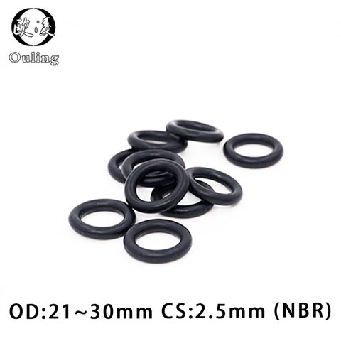 20PC/lot Rubber Ring Black NBR Sealing O Ring 2.5mm Thickness OD21/22/23/24/25/26/27/28/29/30*2.5mm O-Ring Seal Gaskets Washer ► Photo 1/6