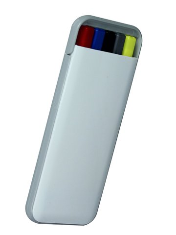 Quality 5 in 1 pen set case,including 1 mechanical pen,1 highlighter marker,3pcs colored ink ballpoint pen(Blue,Black,red) ► Photo 1/5
