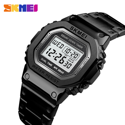 SKMEI Fashion Sport Watch Men Digital Watches 3Bar Waterpoof Alarm Clock Alloy Case Digital Men Watches reloj hombre 1456 ► Photo 1/6