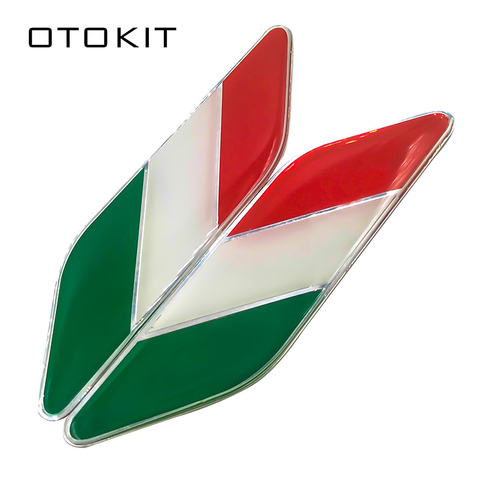 Car Styling 3D Aluminum Italian Flag Fender Emblem Badge Car Sticker Adhesive For Fiat Alfa Romeo 159 147 156 Abarth Accessories ► Photo 1/6