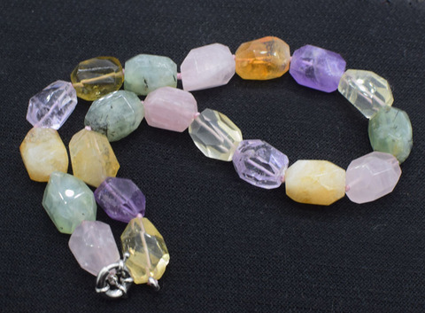 citrine/amethyts/prehnite/pink quartz baroque faceted 15*20mm  necklace 17inch  wholesale beads nature FPPJ woman ► Photo 1/2