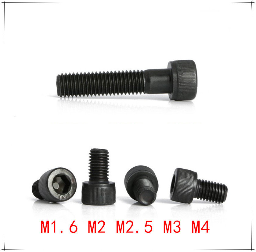 M2 M4 Socket Head Cap Screws Partial Thread Hex Allen Bolts Grade 12.9 Black 
