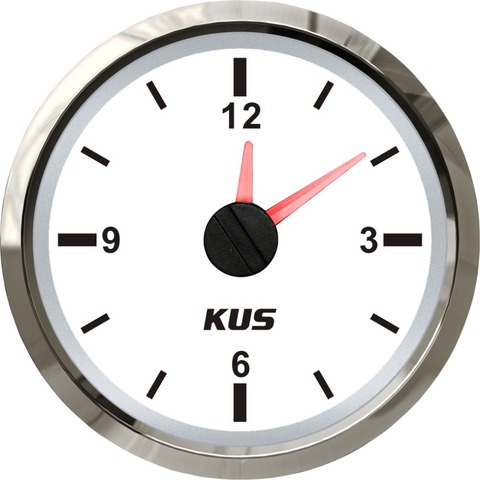 New KUS Guaranteed Clock Meter Gauge 12-Hour Format with Backlight 52mm(2