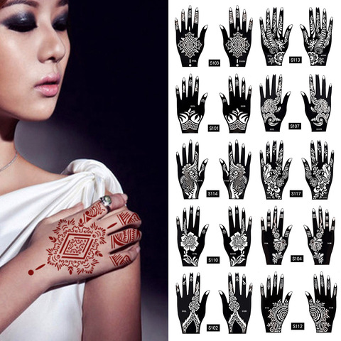 Temporary Tattoo Stencils Glitter Mehndi Hand Henna Template Body Art  Sticker