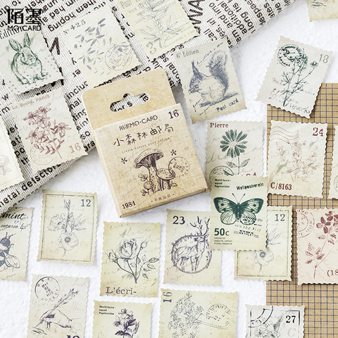 45pcs/pack Cute Stamps DIY Cartoon Decorative Sticker Tape,Kids Craft Scrapbooking Sticker Set for Diary, Book, Photo Album ► Photo 1/5