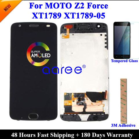 Tested  LCD Screen For Moto Z2 Force LCD Display For Moto Z2 Force XT1789 Display LCD Screen Touch Digitizer Assembly ► Photo 1/3