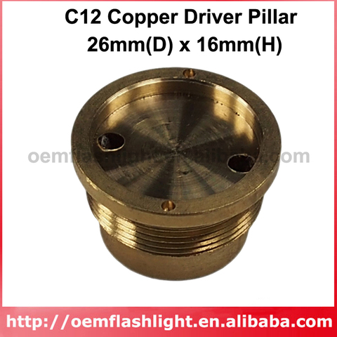DIY 26mm(D) x 16mm(H) Copper Driver Pillar Set for C12 LED Flashlights ► Photo 1/2