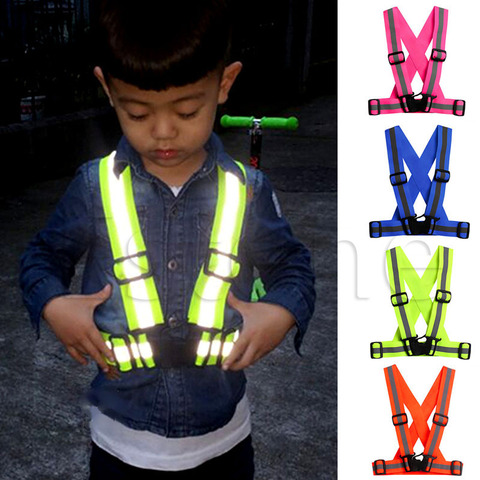 Kids Adjustable Safety Security Visibility Reflective Vest Gear Stripes Jacket ► Photo 1/6