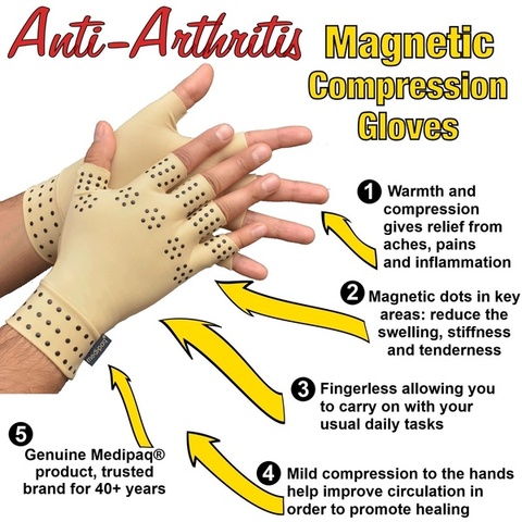 Magnetic Anti Arthritis Health Compression Therapy Gloves Rheumatoid Hand Pain Relief Hand Wrist Brace Corrector De Postura ► Photo 1/5