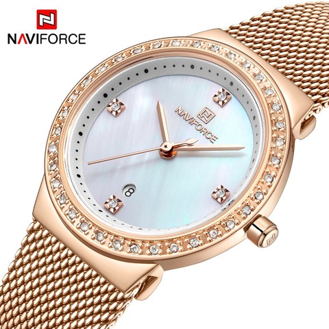 NAVIFORCE New Rose Gold Women Watch Business Quartz Watch Ladies Top Brand Luxury Female Wrist Watch Girls Clock Relogio Feminin ► Photo 1/6