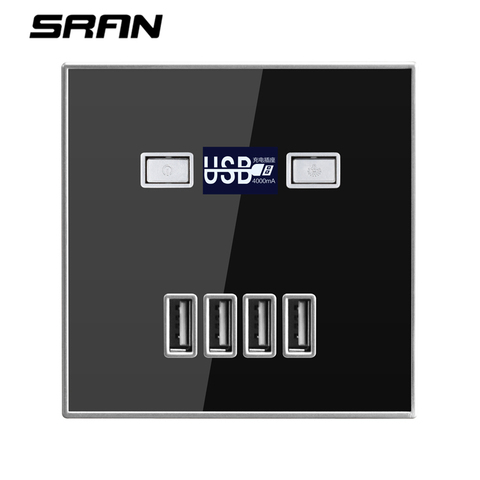 SRAN 4-Port USB Fast Charging Outlet DC 5V 4A Wall Charging Socket  Power Socket Connection Board Enchufe USB AC 220V/36V ► Photo 1/6