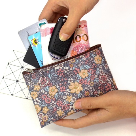 2022 casual vintage small floral coin purse waterproof cotton Fabric small square pouch card holder women mini wallets girl bags ► Photo 1/6