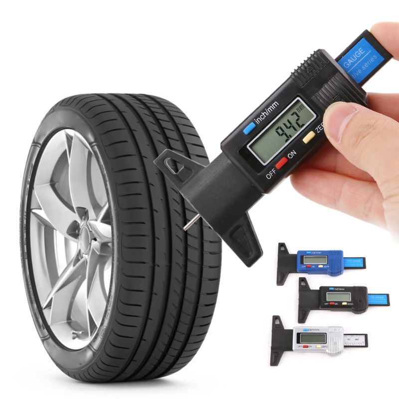 LCD Display Digital Depth Gauge Car Tyre Tread Brake Pad Shoe Pad Wear 0-25mm 