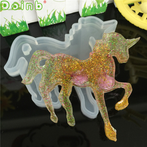 Unicorn Silicone Mold Animal Horse Mould for Pendant Jewelry Phone Case Decor Resin  Clay Candy Glossy Surface ► Photo 1/5