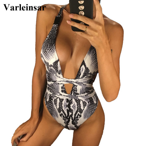 Women/'s One piece bathing suit snake print