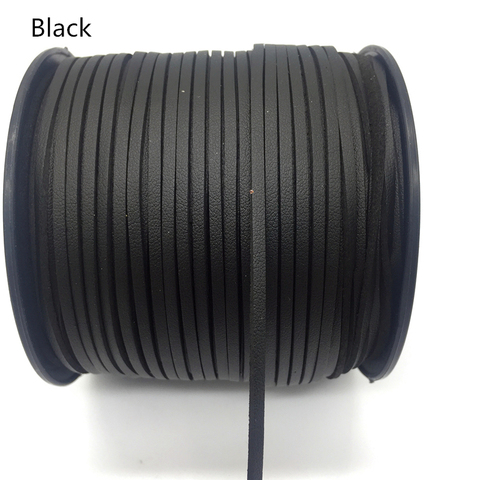 3mm 5 Yards Black Macrame Braided Faux Suede Cord Leather Lace DIY Handmade Beading Bracelet Jewelry Making Flat String ► Photo 1/5
