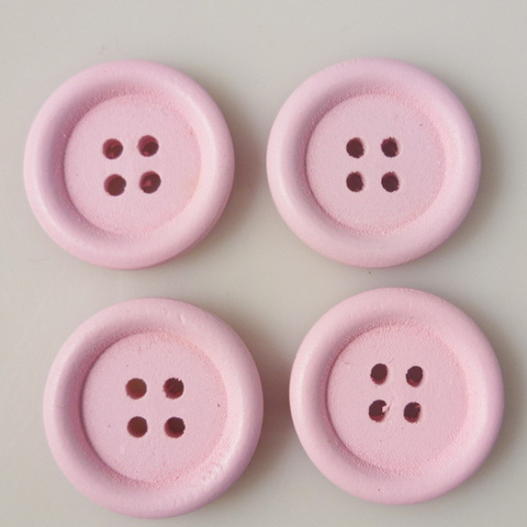 50PCS 20MM painting pink wooden buttons coat boots sewing clothes accessories Decoration button MCB-147 ► Photo 1/6