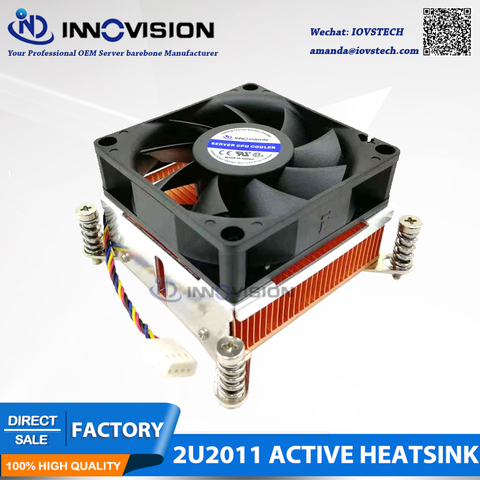 2u Square LGA2011 copper heatsink  Intel Xeon E5-1600 E5-2600 E5-4600 Series cpu cooler radiator ► Photo 1/6