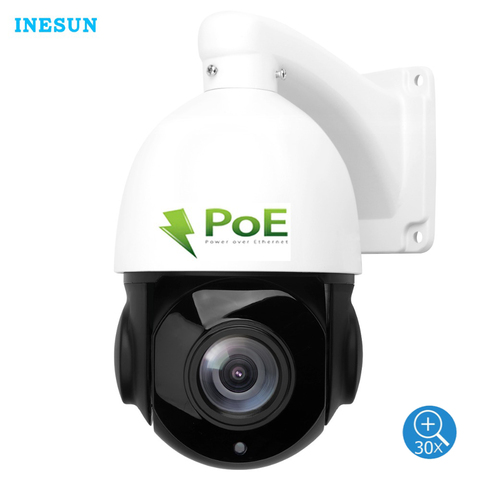 Inesun H.265 PoE PTZ IP Camera Outdoor 2MP 5MP Super HD 30X Optical Zoom Speed Dome Cam Support Motion Detection IR Night Vision ► Photo 1/6