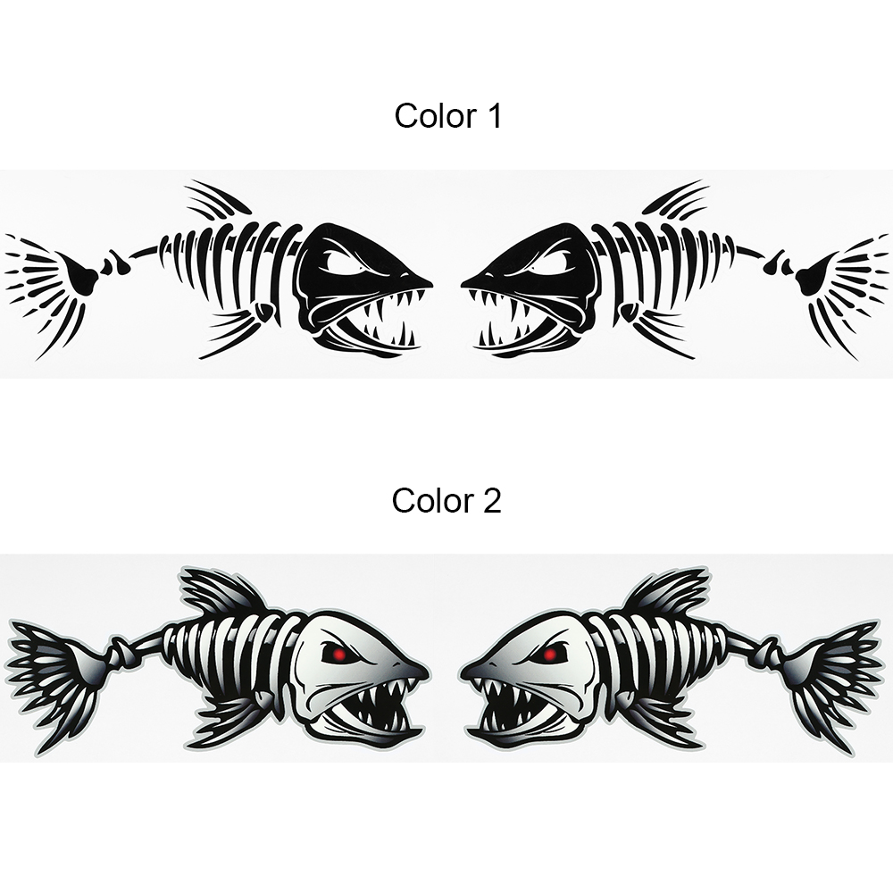 2 Pieces Fish Teeth Mouth Stickers Skeleton Fish Stickers Graphics