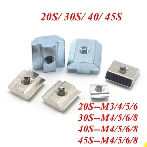 M3 M4 M5 M6 Slide Square Nuts T Hammer Head Sliding Nut for 2022 3030 4040 4545 Aluminum Profile Fastener ► Photo 1/4