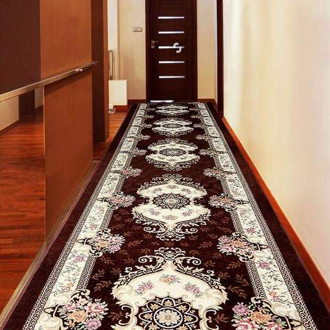 Europe Corridor Carpets Hotel Long Aisle Rug Decorative Entrance/Hallway Doormat Anti-Slip Stair Carpet Wedding Floor Rugs ► Photo 1/6