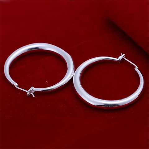 factory price E20 wholesale circle hook silver color earrings high quality fashion classic jewelry wedding women lady E020 ► Photo 1/4