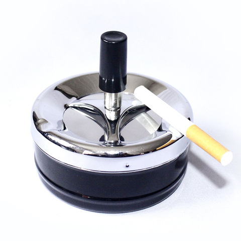 9.5*9cm Portable Dining Table Round Rotating Cigarette Ash Tray Hotel Decoration With Lid Ashtray ► Photo 1/5