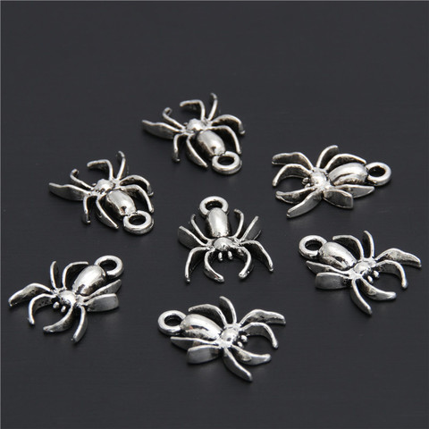 40pcs Tibetan Silver Color Bead Charms Spider Pendant Fit For Bracelet Tattoo Necklace Making A2939 ► Photo 1/5