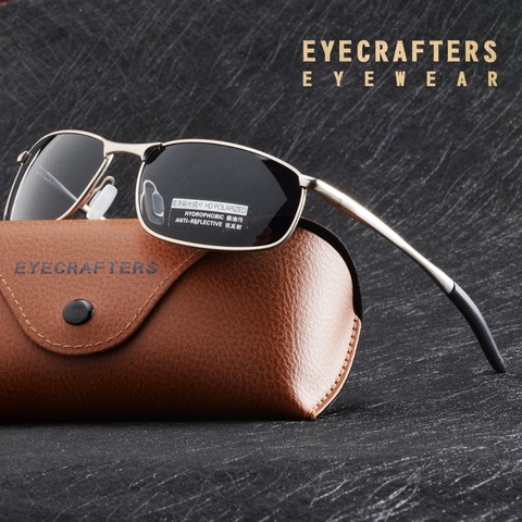 Luxury HD Polarized Sunglasses for Mens Silver Metal Frame Driving Pilot Sunglasses Eyewear Male Black Glasses gafas de sol ► Photo 1/6