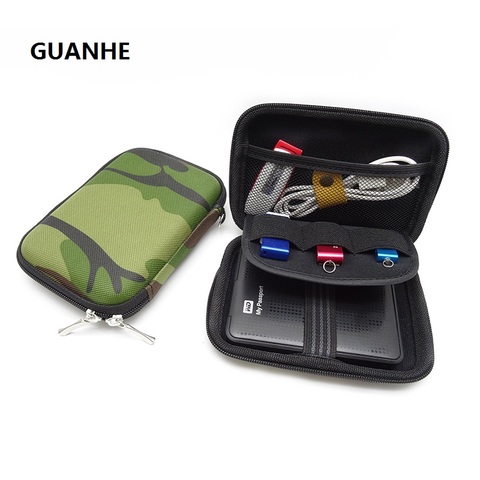 GUANHE Military green Carry Case Cover for 2.5 inch Power Bank USB external  WD seagate HDD Hard Disk Drive Protect Bag Case ► Photo 1/6