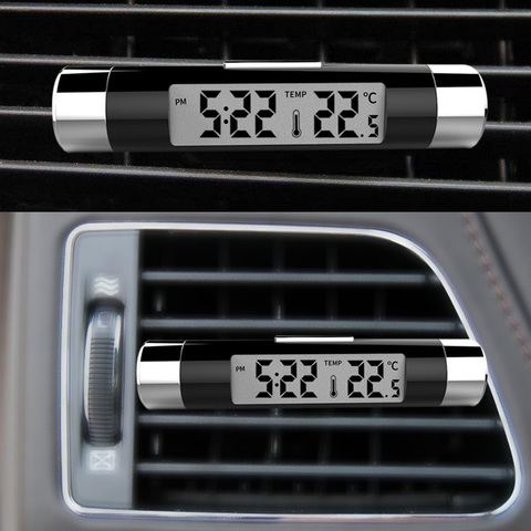 Thermometer Car Digital Time LCD Screen For Mitsubishi Asx Lancer 10 Outlander Pajero Sport 9 L200 Colt Carisma Galant Grandis ► Photo 1/6