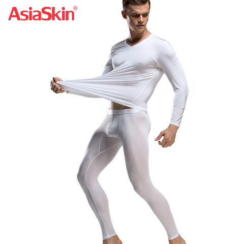 2022 Men's Solid Color Underpants Long Johns Pants Low Rise Thin Underwear knitted Seamless Underwear Sets Top&Long Johns ► Photo 1/5