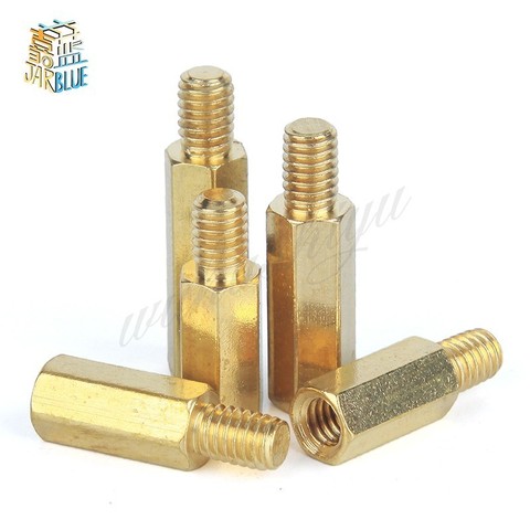 50Pcs M2*L+3mm M2.5/M3*L+6mm Hex head Brass Spacing Screws Threaded Pillar PCB Computer PC Motherboard StandOff Spacer HW040 ► Photo 1/3