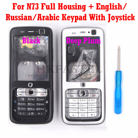 For Nokia N73 Brandnew Full Complete Mobile Phone Housing Cover Case keyboard English Russian Arabic Hebrew Keypad Free Shipping ► Photo 1/6