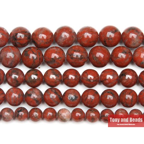 9th Aug Free Shipping Natural Stone Sesame Red Jaspers Round Loose Beads 15