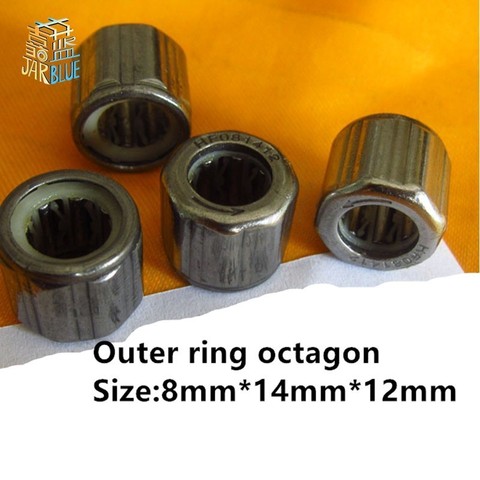 5pcs bearing HF081412 Outer ring octagon/Outer hexagonal /Smooth surface/Outer knurled  One-way needle roller bearing 8*14*12mm ► Photo 1/4