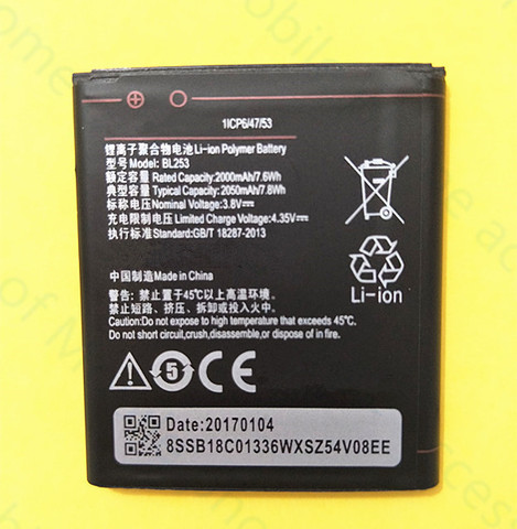 AZK 2017 New High Quality 2000mAh battery BL253 backup Bateria For Lenovo A2010 A2580 A1000 phone battery + Valid Tracking code ► Photo 1/6