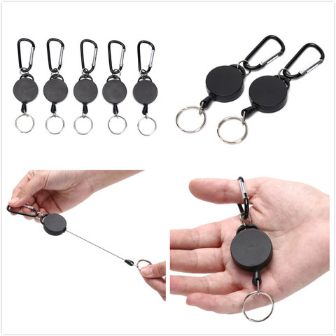 Resilience Wire Rope Elastic Keychain Recoil Sporty Retractable  Key Ring Anti Lost Yoyo Ski Pass ID Card ► Photo 1/6
